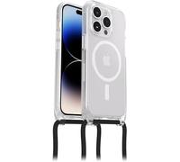 OtterBox Cover React Necklace con MagSafe per iPhone 14 Pro, Custodia sottile, antishock con cordone da collo, adattabile e intercambiabile, testata a norme MIL STD 810G, Trasparente
