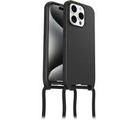 OtterBox Cover React Necklace con MagSafe per iPhone 15 Pro, Ultra sottile, resistente a shock con cordino a collana, adattabile e intercambiabile, testata a norme MIL STD 810G, Nero