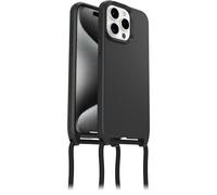 OtterBox Cover React Necklace con MagSafe per iPhone 15 Pro Max, Ultra sottile, resistente a shock con cordino a collana, adattabile e intercambiabile, testata a norme MIL STD 810G, Nero