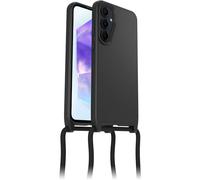 OtterBox Cover React Necklace per Samsung Galaxy A55 5G, Custodia Ultra sottile, resistente a shock con cordino a collana, adattabile e intercambiabile, testata a norme MIL STD 810G, Nero