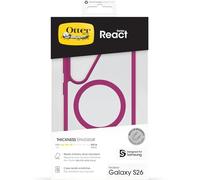 OtterBox Cover React Series con Magneti per Samsung Galaxy S26, resistente a shock e cadute fino, cover ultrasottile, testata a norme MIL-STD 810G, Trasparente/Rosa
