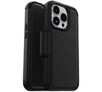 OtterBox Custodia a portafoglio per iPhone 14 Pro (solo), serie Strada, colore nero, porta carte, in vera pelle, tascabile, custodia a libro