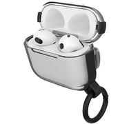 OtterBox Custodia Clear Series per AirPods (3rd Gen), soffice al Tatto, antishock, Graffi e Cadute, Ultra Sottile con moschettone, Clear/Black