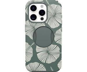 OtterBox Custodia OtterGrip Symmetry Series per iPhone 15 Pro (verde), impugnatura integrata, custodia elegante, si aggancia a MagSafe, bordi rialzati proteggono fotocamera e schermo