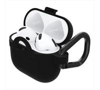 OtterBox Custodia Soft Touch per AirPods (4th Gen), soffice al Tatto, antishock, Graffi e Cadute, Ultra Sottile con moschettone, Nero