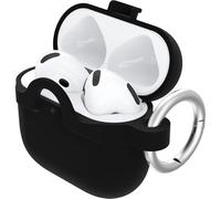 OtterBox Custodia Soft Touch per AirPods (4th gen), soffice al tatto, antishock, graffi e cadute, ultra sottile con moschettone, Nero