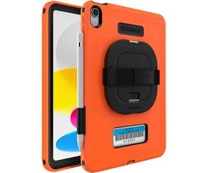 OtterBox Defender for Business W/Cavalletto/Cinghia da polso per iPad di 10a generazione - Alta visibilità (arancione), robusto e durevole, senza schermo, protezione porta, include Shield-Stand