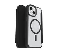 Cover OtterBox React Series Folio per iPhone 16e, 15, 14, 13, resistente a shock e cadute, slot carte di credito, testata a norme MIL STD 810G, Trasparente, Nero