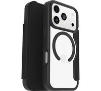OtterBox React Series Folio MagSafe cover per iPhone 17 Pro, resistente a shock e cadute, slot carte di credito, testata a norme MIL STD 810G, Trasparente/Nero