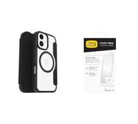 OtterBox React Series Folio MagSafe cover per iPhone 17, Slot carte di credito, Testata a norme MIL STD 810G, Nero + OtterBox Glass Pellicola protettiva in Vetro temperato per iPhone 17
