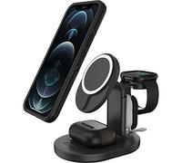 OtterBox Supporto di ricarica 3 in 1 per MagSafe, stazione di ricarica per iPhone, AirPods e Apple Watch design elegante e leggero, allineamento e fissaggio perfetto con MagSafe, Negro