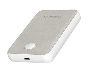 OtterBox Wireless Power Bank per MagSafe, batteria esterna portatile e sottile con cavo da USB-C a USB-C incluso, indicatore LED, 5000 mAh design durevole per iPhone, Bianco