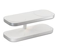 Zens Quattro Wireless Charger Pro 4, Adattatore Wireless MagSafe e Qi2 da 15 W per iPhone/AirPods, Adattatore da 65 W Incluso (EU/UK/US) Con Cavo da 1,5 m Integrato, Bianco