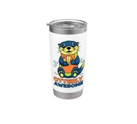 Otterly - Fantastico design con lontra divertente, per uomini, donne e bambini Bicchiere termico in acciaio inox doppia parete
