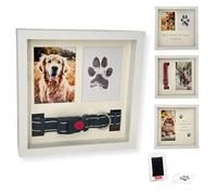 OtterPets Cornice commemorativa per animali domestici, kit con stampa di zampe, ricordo per cani e gatti, scatola delle ombre con collare, omaggio per simpatia, regalo per la perdita del lutto del