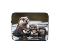 Otters Family - Custodia per computer portatile, per notebook, tablet, borsa da trasporto per lavoro, 43 cm