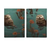 Otters in Love Porta passaporto ultra sottile in pelle PU organizer per documenti da viaggio compatto premium internazionale US passaporto Protector cover per donne uomini