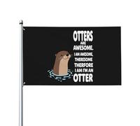 Otterss Are Awesome I'M Awesome Therefore I Am An Otters Bandiera Da Esterno Con Occhielli Bandiera Di Benvenuto Decorative Bandiere 90X150Cm Per Balcone Il Portico Spiaggia