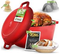 Ottia pentolare in ghisa per cuocere il pane [incluso cestino per la fermentazione] - Smaltata 26 cm - Forno olandese - Stampo per pane - Cottura a induzione | Distributore di