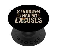 Ottieni citazioni motivate Motivational Stronger Than My Excuses PopSockets PopGrip Adesivo