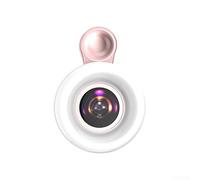 Ottieni splendidi primi piani con obiettivo macro 15X e luce ad anello LED multi modalità, perfetta per telefoni cellulari (rosa)
