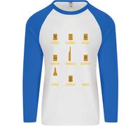 Ottimismo Pessimismo Birra Alcol Divertente Uomo L/S Maglietta Baseball