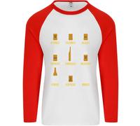 Ottimismo Pessimismo Birra Alcol Divertente Uomo L/S Maglietta Baseball