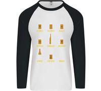Ottimismo Pessimismo Birra Alcol Divertente Uomo L/S Maglietta Baseball