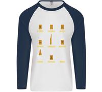 Ottimismo Pessimismo Birra Alcol Divertente Uomo L/S Maglietta Baseball