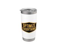 Ottimizza tutto Biohacking Biohacker Imprenditore Quote Bicchiere termico in acciaio inox doppia parete