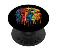 Ottimo design artistico. Pittura gocciolante, volti, vernici colorate PopSockets PopGrip Adesivo