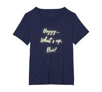 Ottimo Regalo KPOP Hey Whats What's Up Bro Maglietta, Donna Plus-Size, Navy, 4X