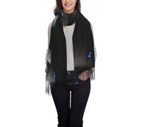 OTTKGGA 3d Serpente Carta Da Parati Stampato Nappa Sciarpa Donne Scialle Inverno Lungo Avvolto Morbido Caldo Moda Viaggio Ufficio, Nero , Taglia unica