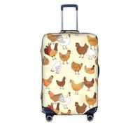 OTTKGGA A Brood of Chickens - Copertura per valigia, elastica, antigraffio, accessorio essenziale da viaggio, adatto per bagagli da 45,7 a 81,7 cm, bianco, XL