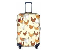 OTTKGGA A Brood of Chickens - Copertura per valigia, elastica, antigraffio, accessorio essenziale da viaggio, adatto per bagagli da 45,7 a 81,7 cm, bianco, S