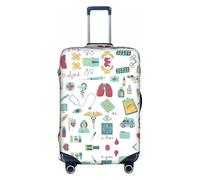 OTTKGGA Abstraction Biology Chemistry4 - Copertura per valigia, elastica, antigraffio, accessorio essenziale da viaggio, adatta per bagagli da 45,7 a 81,7 cm, bianco, XL