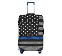 OTTKGGA American Thin Blue Line Flag - Copertura per valigia, elastica, antigraffio, da viaggio, adatta per bagagli da 45-81 cm, bianco, S