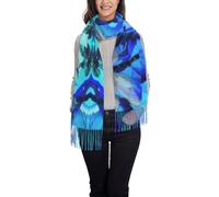 OTTKGGA Art Blue Libellula Stampato Nappa Sciarpa Donna Scialle Inverno Lungo Avvolto Morbido Caldo Moda Viaggi Ufficio Matrimonio, Nero , Taglia unica