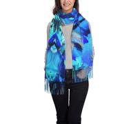 OTTKGGA Art Blue Libellula Stampato Nappa Sciarpa Donna Scialle Inverno Lungo Avvolto Morbido Caldo Moda Viaggi Ufficio Matrimonio, Nero , Taglia unica