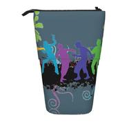 OTTKGGA Astratto Persone Stand Up Telescopico Astuccio Cancelleria Organizer con Cerniera Portatile Scuola Ufficio, Nero , Taglia unica