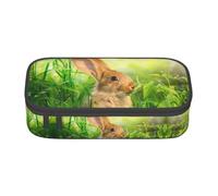 OTTKGGA Astuccio per matite con cerniera e coniglio pasquale che mangia grande capacità, organizer per cancelleria, borsa per il trucco, per scuola, ufficio, viaggi, Nero , Taglia unica, Valigia