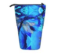 OTTKGGA Astuccio telescopico con libellula, con cerniera, portatile, per scuola, ufficio, studente, Nero , Taglia unica