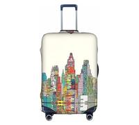 OTTKGGA Austin Texas - Copertura protettiva per valigia, elastica, antigraffio, adatta per bagagli da 45,7 a 81,7 cm, bianco, S