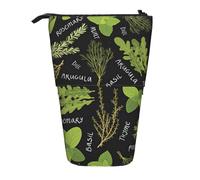 OTTKGGA Basil - Astuccio telescopico per matite e cancelleria, con cerniera, portatile, per scuola, ufficio, studenti, Nero , Taglia unica