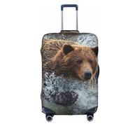 OTTKGGA Bear Running Valigie Copertura protettiva elastica antigraffio Travel Essentials adatta per bagagli da 45,7 a 81,7 cm, bianco, S