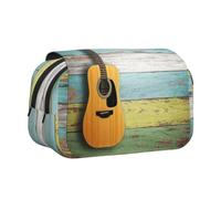 OTTKGGA Bella chitarra doppio Clamshell Pen Case Cancelleria Storage Sketching Scuola Viaggi, Nero , Taglia unica, Classico