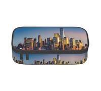 OTTKGGA Bella City Sky Line Grande Capacità Cerniera Astuccio Cancelleria Organizer Makeup Bag per Scuola Ufficio Viaggi, Nero , Taglia unica, Valigia