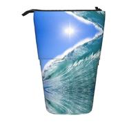 OTTKGGA Big Ocean Wave Hd Stand Up Telescopico Astuccio Cancelleria Organizer con Cerniera Portatile Scuola Ufficio Studente, Nero , Taglia unica