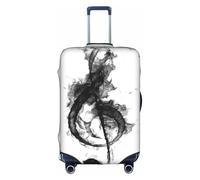 OTTKGGA Black Smoke Music - Copertura elastica per valigia, antigraffio, adatta per bagagli da 45-81 cm, bianco, XL