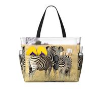 OTTKGGA Borsa da viaggio con animali africani di grande capacità, multi tasca, con cerniera, impermeabile, piscina, vacanze, palestra, Nero , Taglia unica